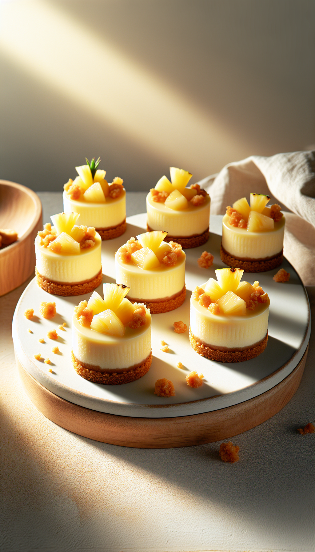 Mini Pineapple Upside-Down Cheesecakes